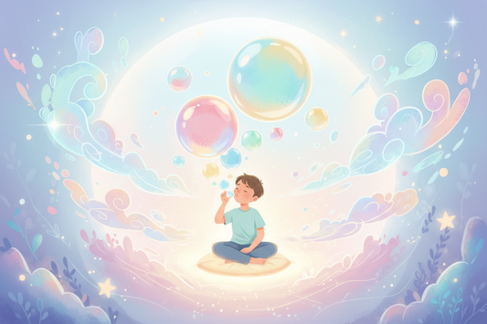 Kids playing fun breathing games to practice deep breaths