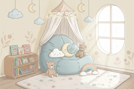 Classroom calm down corner with posters and calming tools for students