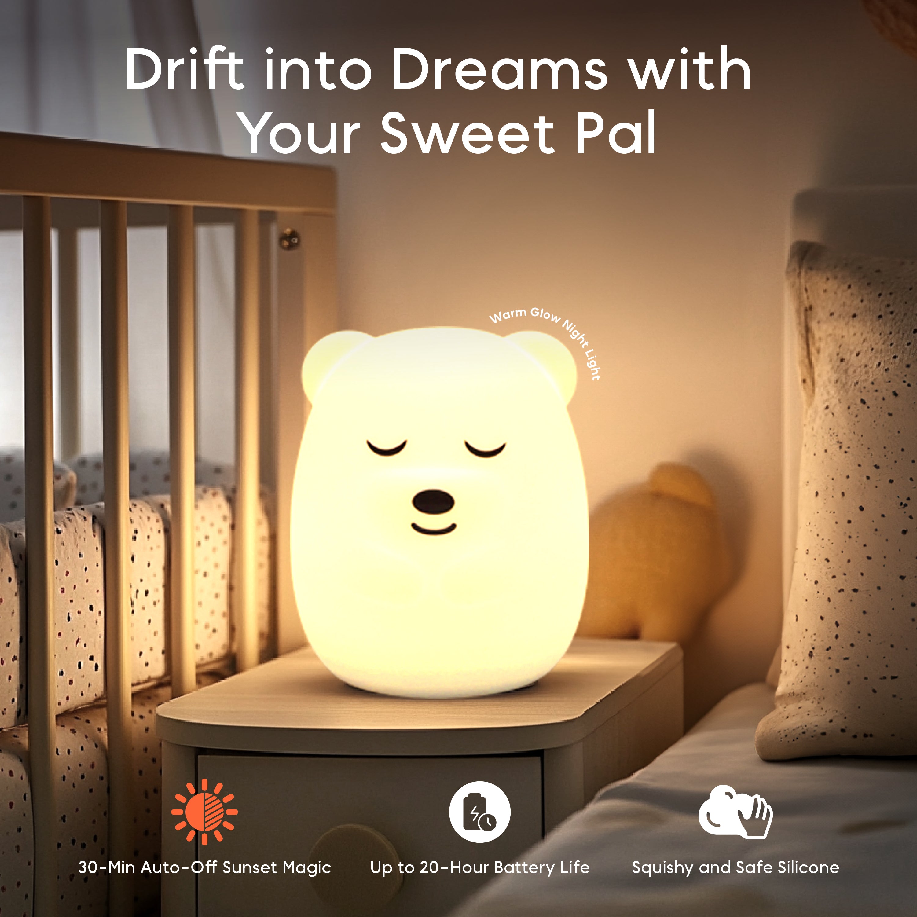 Breathing Pal Plus Ted the Bear — Breathing Light + Sunset Night