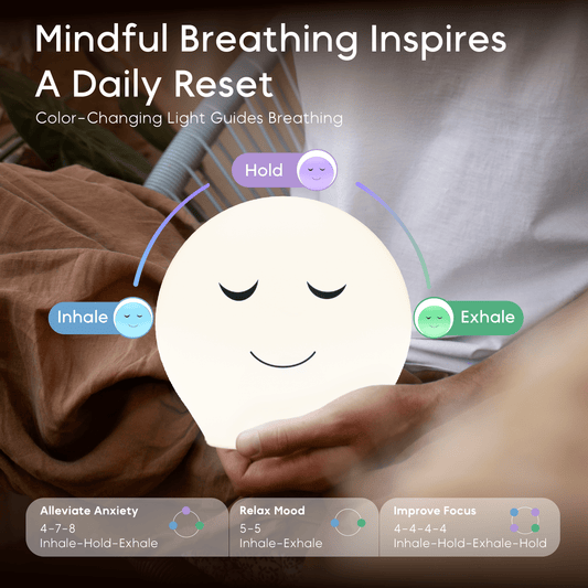 Mindful breathing assistant, Breathing Pal, with mood-enhancing colors