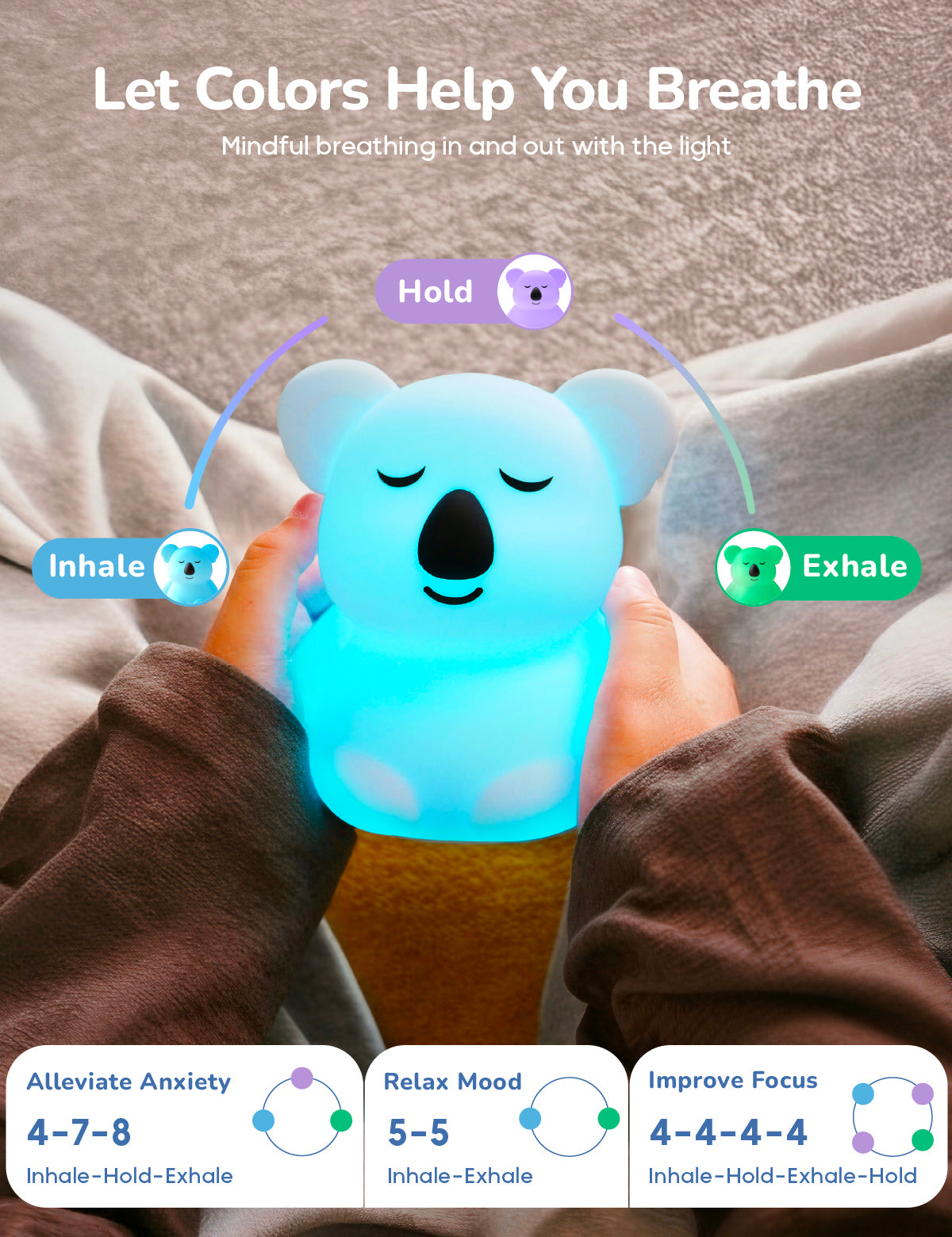 Breathing Pal 'Kyle' The Koala – night light (view 2)