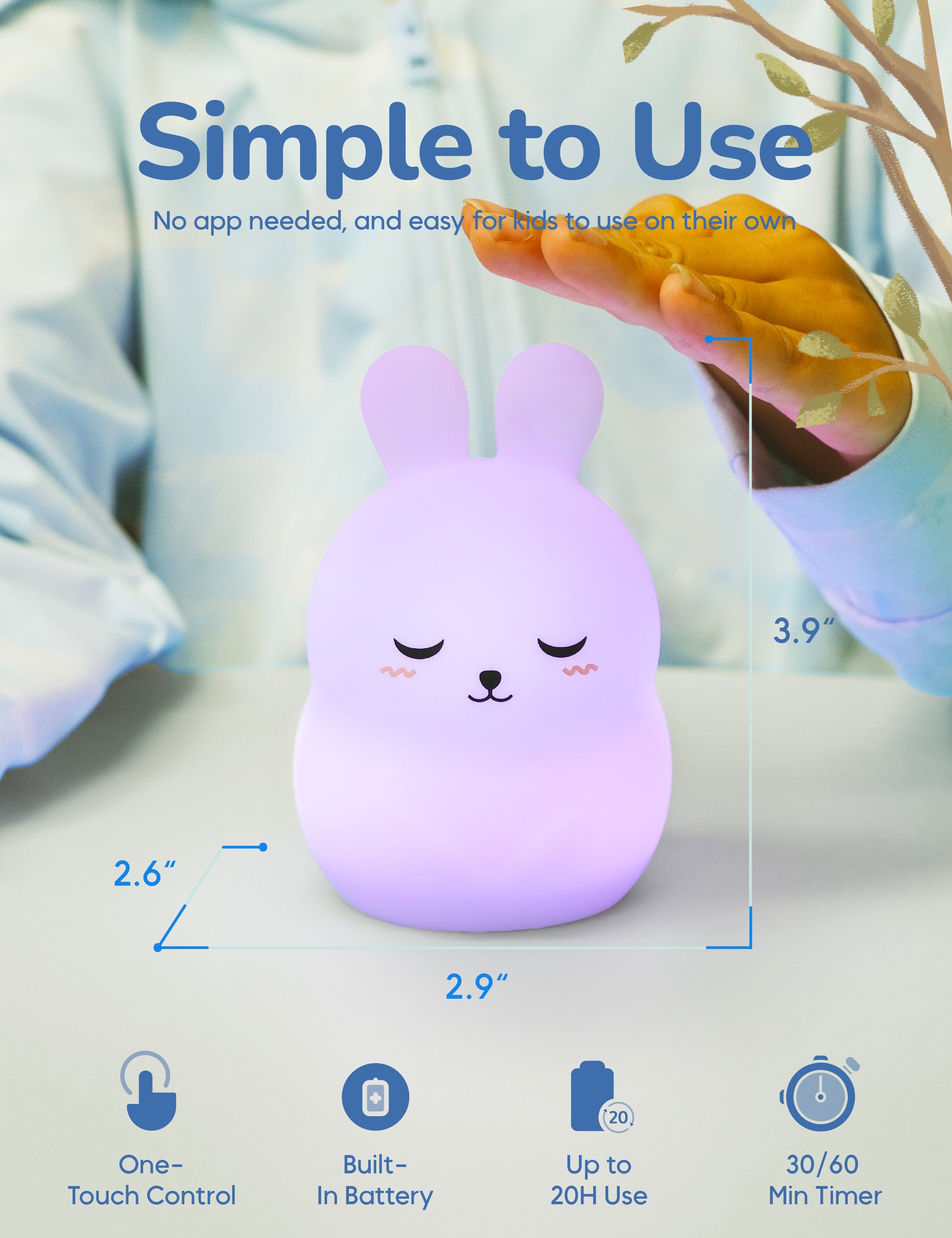 Breathing Pal Mini - 'Bonnie' The Bunny – night light (view 5)