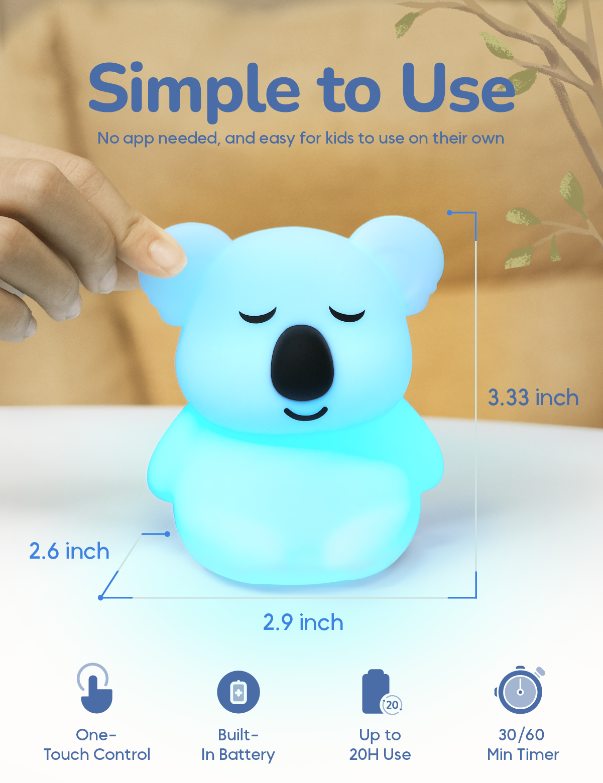 Breathing Pal Mini - 'Kyle' The Koala – night light (view 5)