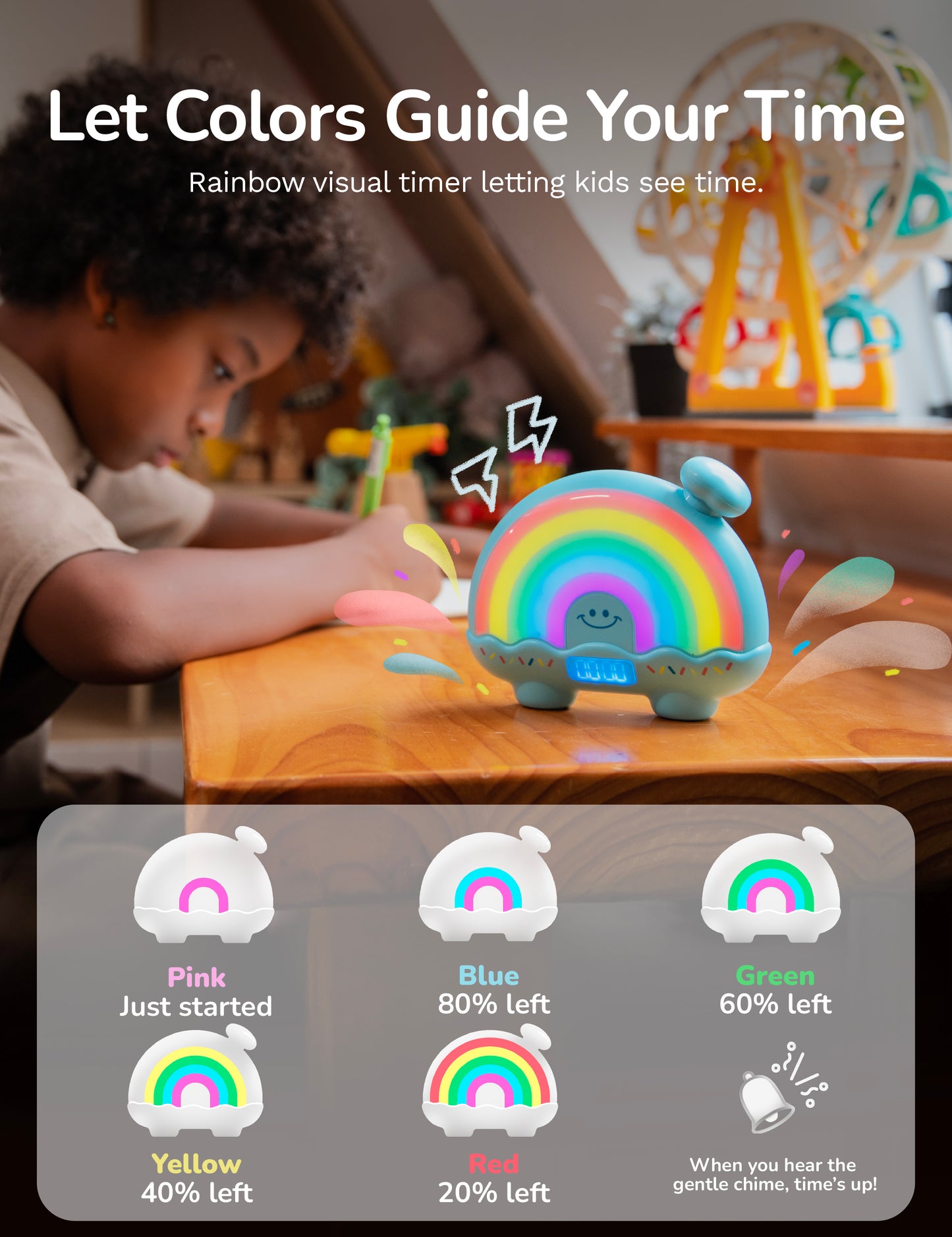 Timer Pal - Rainbow Visual Timer - Blue – visual timer (view 2)